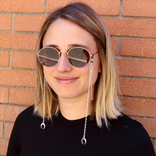Strap Luna Invertida con colgantes de luna para lentes — Elefanterosado
