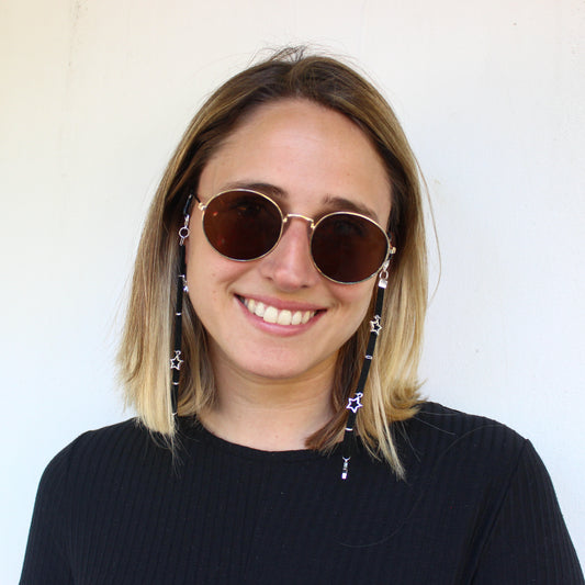 Strap Stellar con colgantes de estrella para lentes, hecho a mano — Elefanterosado