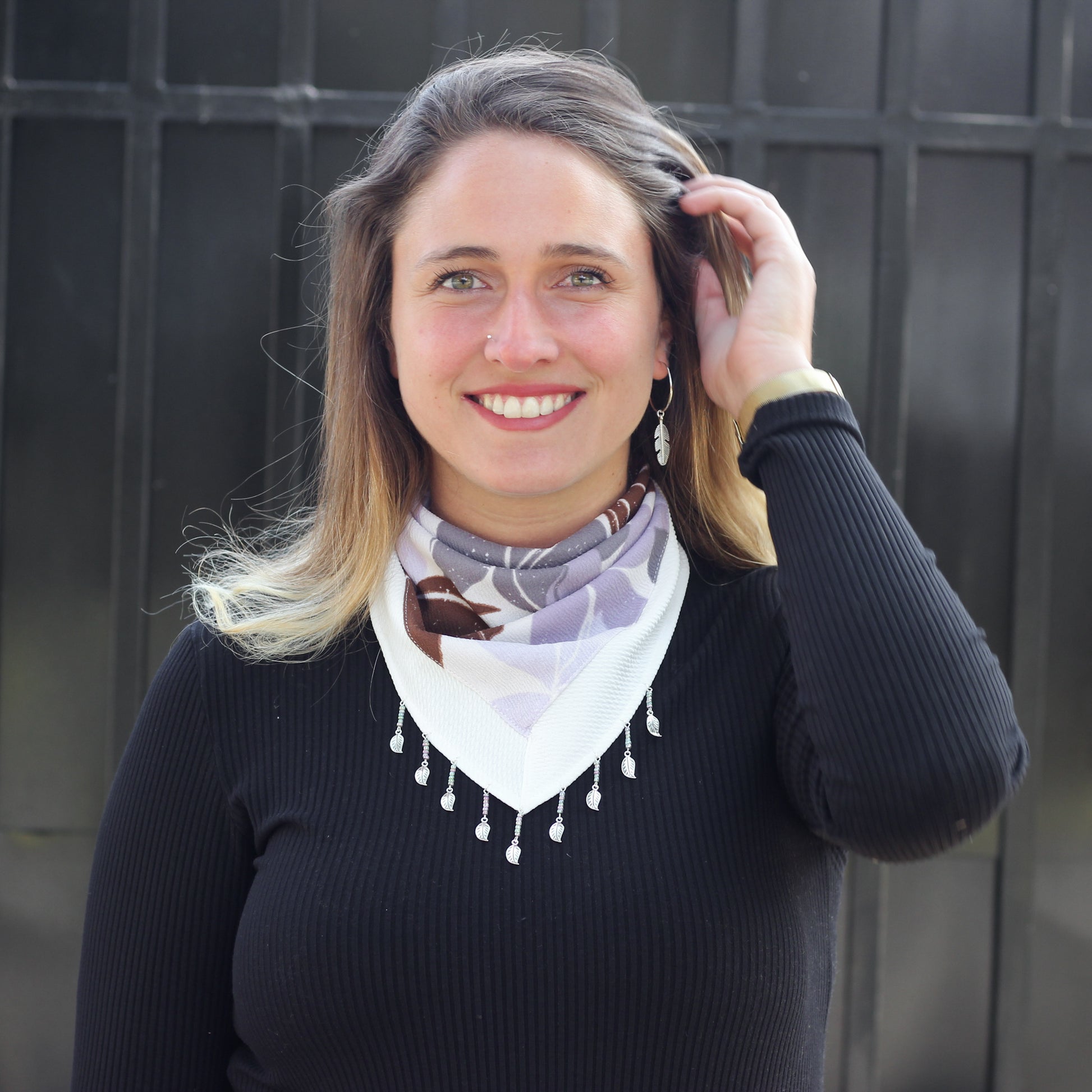 Bandana Vesna blanca, hecha a mano — Elefanterosado