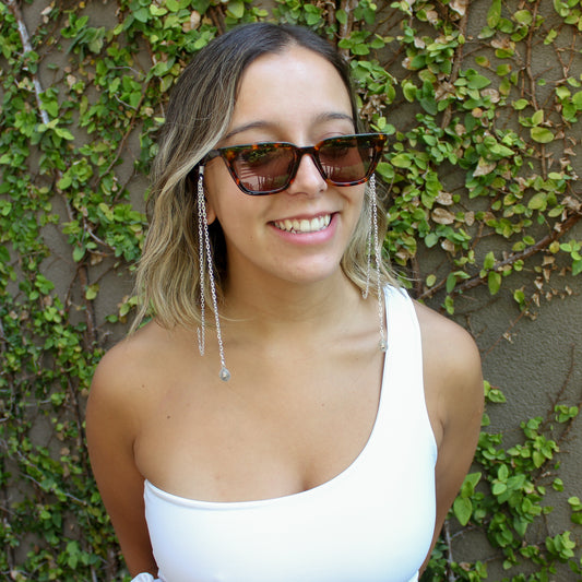 Strap Gota con colgantes de gota para lentes, hecho a mano — Elefanterosado