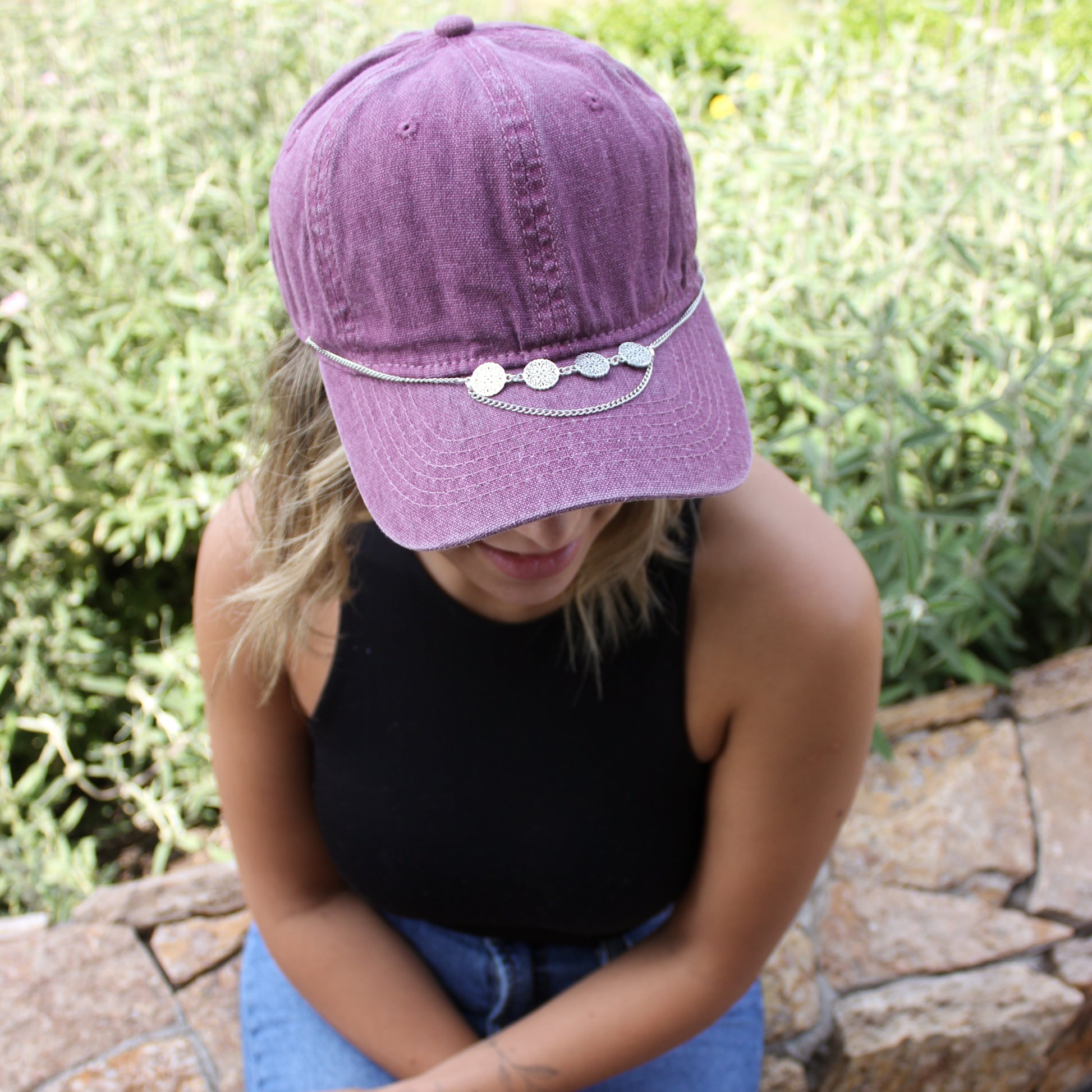 Jockey Fergie jaspeado morado, ajustable, hecho a mano — Elefanterosado
