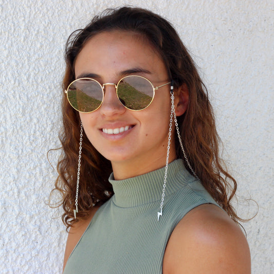 Strap Rayo con colgantes de rayo para lentes, hecho a mano — Elefanterosado
