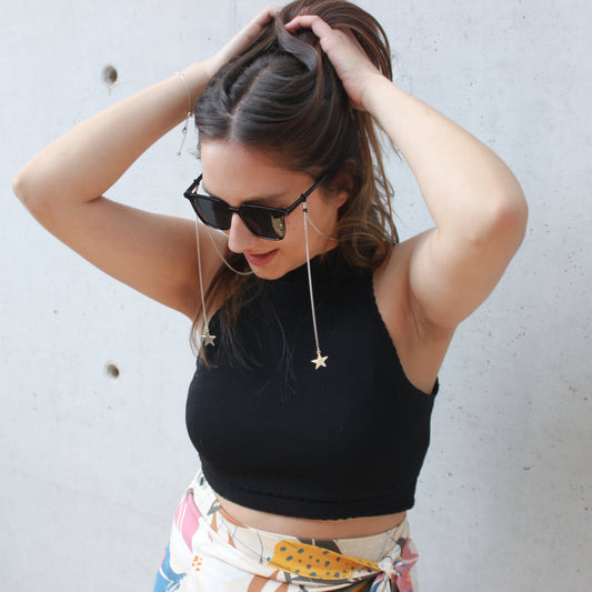 Strap Stars con colgantes de estrella para lentes, hecho a mano — Elefanterosado