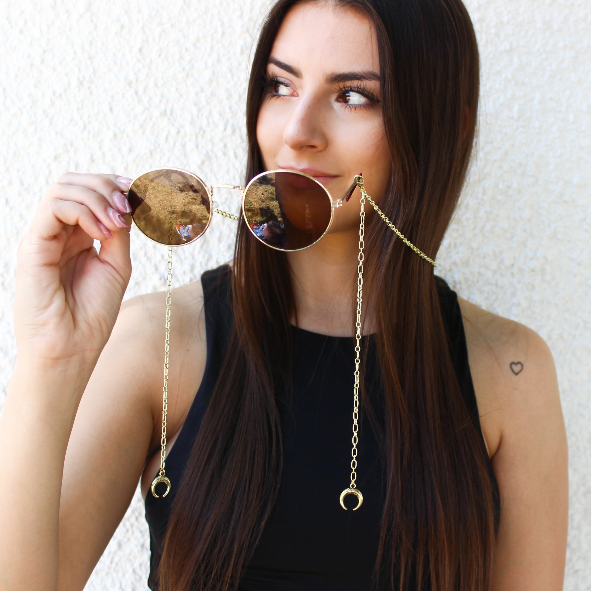 Strap Luna para lentes, detalle, hecho a mano — Elefanterosado